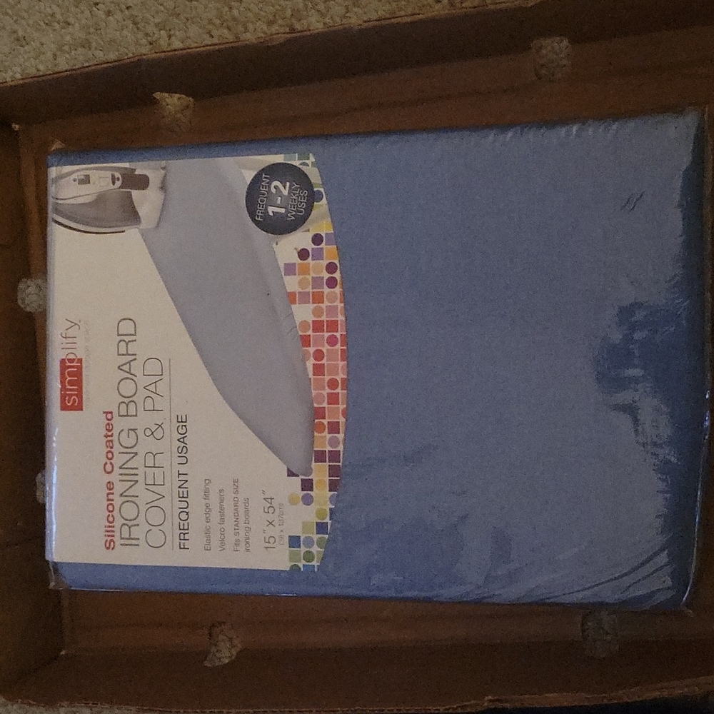 Simplify Silicone Coated Ironing Board Cover & Pad 15" × 54" Blue (3) Taupe (2)